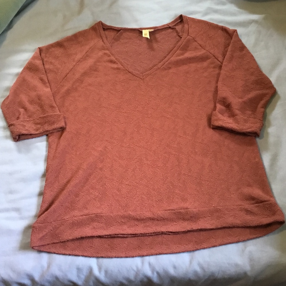 BKE Mauve Knit Top L